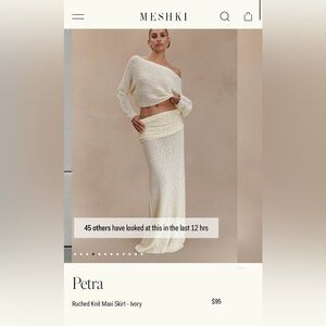 Meshki Petra Ruched Knit Maxi Skirt - Ivory